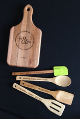 Personalized 5 Piece Bamboo Cooking Utensils