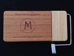 Monogramed Classic Bamboo Cheese Board & Slicer